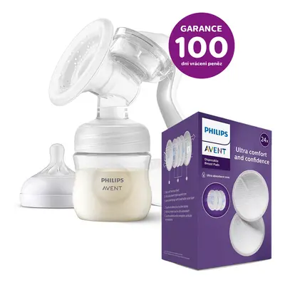 PHILIPS AVENT - Anyatejpumpa kézi + Eldobható melltartó betétek 24 db