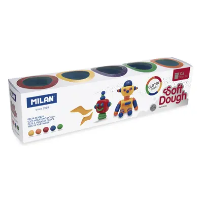 MILAN - Plasztilin Soft Dough csillámos színek - 5 darabos készlet