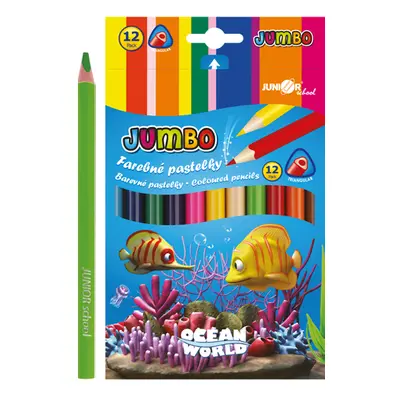 JUNIOR - Ocean World Trifold JUMBO zsírkréta 12 db