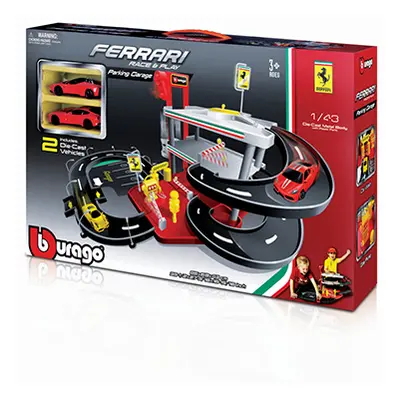 BBURAGO - 1:43 FERRARI PARKOLÓ GARÁZS + 2 AUTÓ