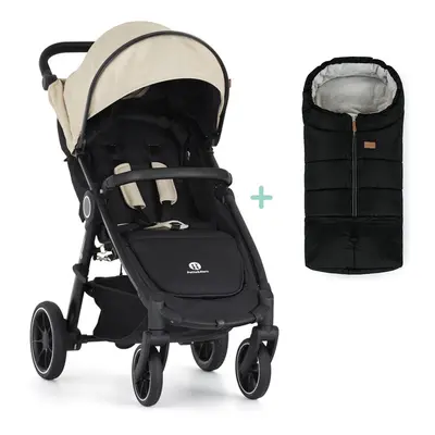 PETITE&MARS - Sport babakocsi Street2 RWS Black Sahara Beige + lábzsák Jibot INGYENES