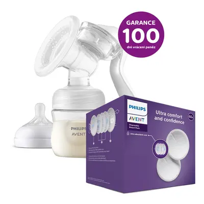 PHILIPS AVENT - Anyatejpumpa kézi + Eldobható melltartó betétek 60 db