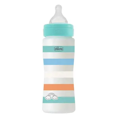 CHICCO - Cumisüveg Well-being szilikon 330ml fiú