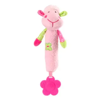 BABYONO - Nyikorgó játék rágcsálóval SWEET LAMBIE rózsaszínű