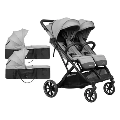 CASUALPLAY - Sport babakocsi ikreknek Tour Twin Max, 2x mély kosár - Clear Grey