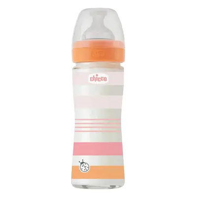 CHICCO - Üveg cumisüveg Well-being szilikon 240ml lány