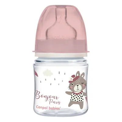 CANPOL BABIES - Bonjour Paris széles szájú palack 120 ml rózsaszínű