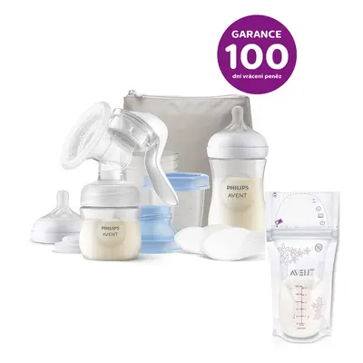 PHILIPS AVENT - Anyatejpumpa kézi Starter csomag + Anyatejes zacskók 180 ml 25 db