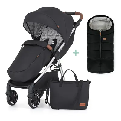 PETITE&MARS - Sport babakocsi Royal2 Silver Perfect Black + lábzsák Jibot INGYENES