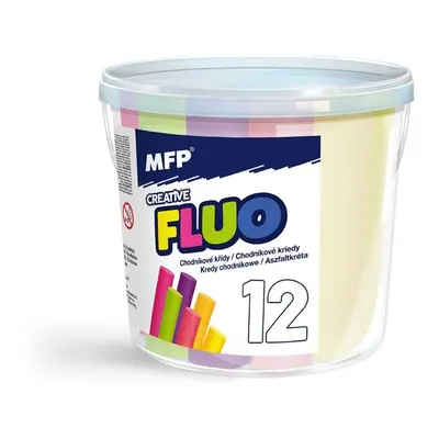 MFP - Kréta M járdakréta fluo kerek 12 db vegyes szín - vödör