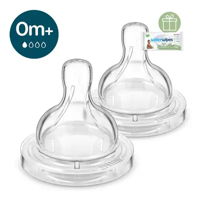 PHILIPS AVENT - Antikolikus etetőcumi újszülött átfolyású 0hó+ 2db+WW Soapberry 60db