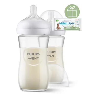 PHILIPS AVENT - Natural Response üveg cumisüveg 240 ml, 1m+ 2 db+WW Soapberry 60 db