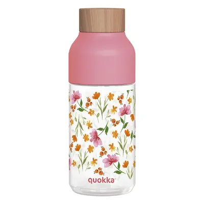 QUOKKA - Műanyag palack Ice Pink Flowers 570 ml