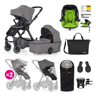 PETITE&MARS - Kombinált babakocsi ICON 2 az 1-ben Dove Grey XXL AIR + KIDDY Evoluna i-size 2 + a