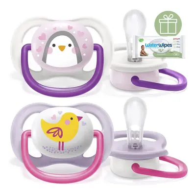 PHILIPS AVENT - Ultra air állatos cumi 0-6 hó lány 2 db+WW Soapberry 60 db