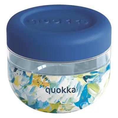 QUOKKA - Műanyag ételtartó Bubble Blue Peonies 500 ml