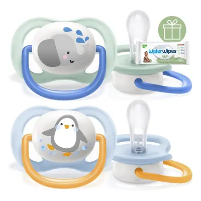 PHILIPS AVENT - Ultra air állatos cumi 0-6 hó fiú 2 db+WW Soapberry 60 db