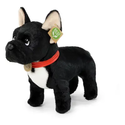 RAPPA - Plüss francia bulldog fekete nyakörvvel 30 cm-es állva ECO-FRIENDLY