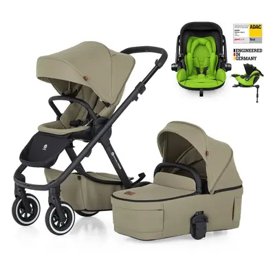 PETITE&MARS - Kombinált babakocsi ICON 2 az 1-ben Mossy Green LITE AIR + KIDDY Evoluna i-size 2 