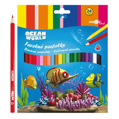 JUNIOR - Ocean World háromszög alakú zsírkréta 24 db