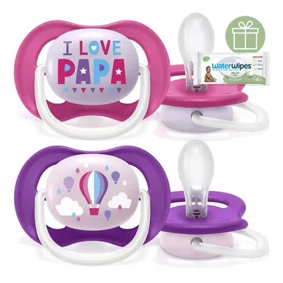 PHILIPS AVENT - Ultra air cumi szöveges 6-18 hó lány 2 db+WW Soapberry 60 db