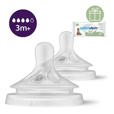 PHILIPS AVENT - Natural Response 4-es közepes szopóka 3m+, 2 db+WW Soapberry 60 db