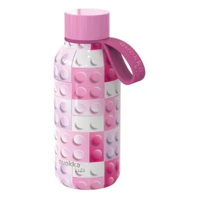 QUOKKA - Nerez termosz Solid Kids pánttal Pink Bricks 330 ml