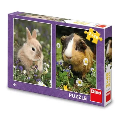 DINO - Nyuszi És Tengerimalac 2X48 Puzzle Fsc Mix