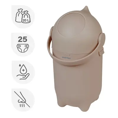 NATTOU - Pelenkakosár Dropy Taupe 27 cm, 20l