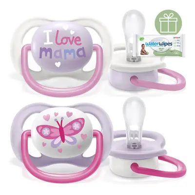 PHILIPS AVENT - Ultra air cumi szöveges 0-6 hó lány 2 db+WW Soapberry 60 db