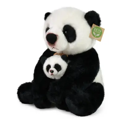 RAPPA - Plüss panda kölyökkel 27 cm ECO-FRIENDLY