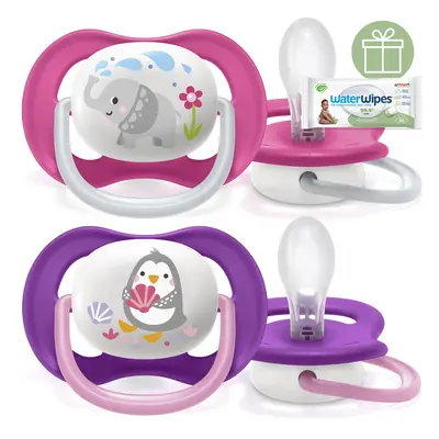 PHILIPS AVENT - Ultra air állatos cumi 6-18 hó lány 2 db+WW Soapberry 60 db