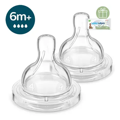 PHILIPS AVENT - Antikolikus etetőcumi gyors átfolyású 6hó+ 2db+WW Soapberry 60db