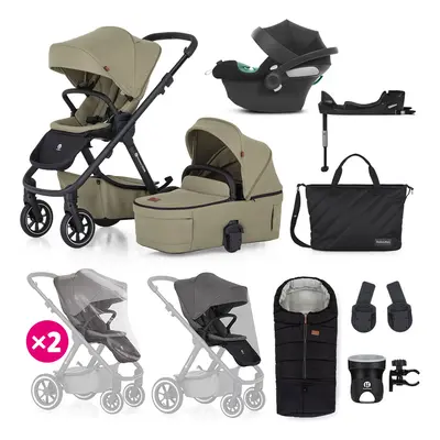 PETITE&MARS - ICON 2 az 1-ben kombinált babakocsi Mossy Green XXL RWS + CYBEX Aton B2 i-Size + b