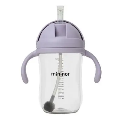 MININOR - Szívószálas Tritan üveg 330 ml Lilac Flower