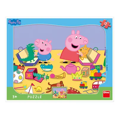 DINO - Peppa Pig Plays 12 darabos tányér alakzatok puzzle