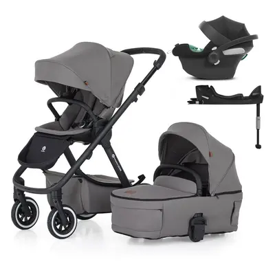 PETITE&MARS - ICON 2 az 1-ben kombinált babakocsi Dove Grey LITE AIR + CYBEX Aton B2 i-Size + bá