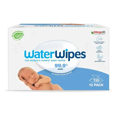 WATERWIPES - 12x 100%-ban biológiailag lebomló törlőkendő 60db