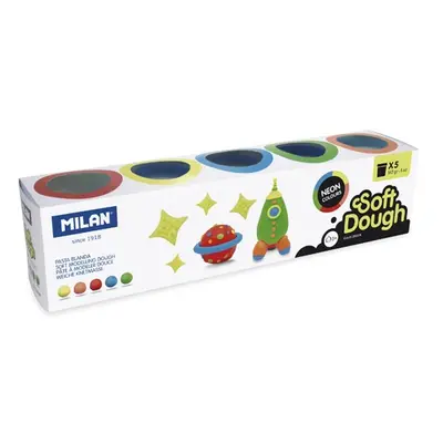 MILAN - Gyurma Soft Dough neon színek - 5 darabos készlet