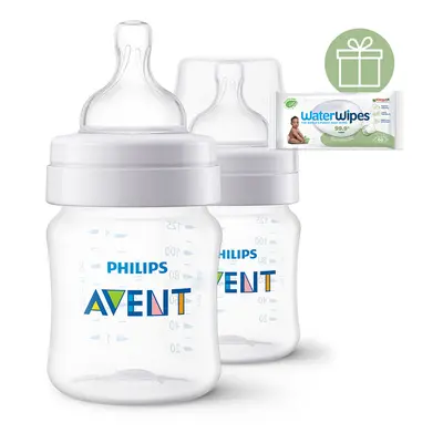 PHILIPS AVENT - Anti-colic cumisüveg 125 ml 0hó+ 2db+WW Soapberry 60db