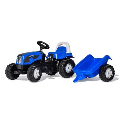 ROLLYTOYS - Pedálos traktor Rolly Kid Landini kék utánfutóval