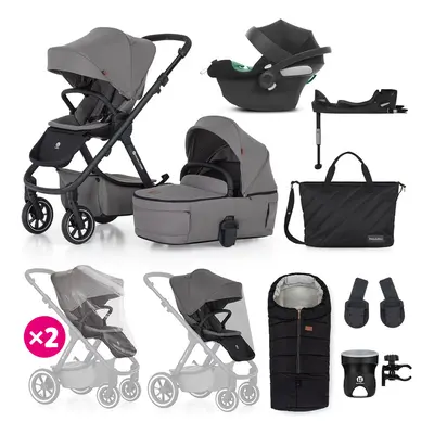 PETITE&MARS - ICON 2 az 1-ben kombinált babakocsi Dove Grey XXL RWS + CYBEX Aton B2 i-Size + báz