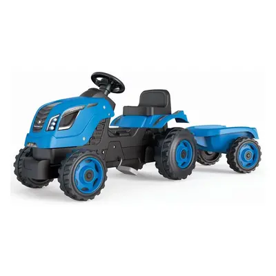 SMOBY - Farmer XL kék, mögöttes traktor kocsival