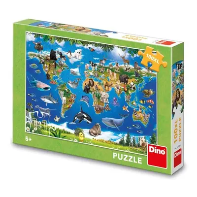 DINO - Állatok Térképe 100 Xl Puzzle