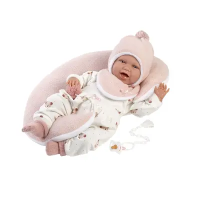 LLORENS - 74104 NEW BORN - valósághű baba hangokkal és puha textil testtel - 42 cm