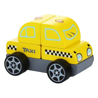 CUBIKA - 13159 Taxi jármű - fa kirakós játék 5 részes