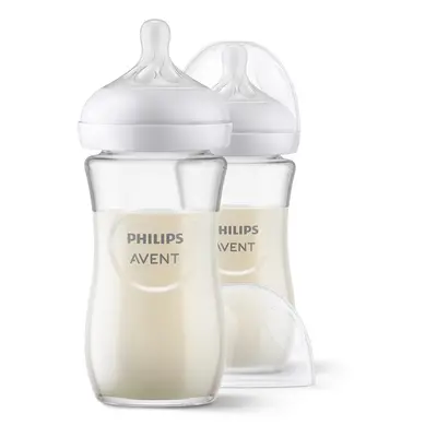 PHILIPS AVENT - SCY933/02 Natural Response üvegből készült cumisüveg 240 ml, 1hó+ 2 db