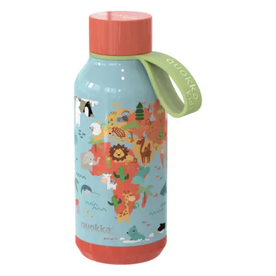 QUOKKA - Rozsdamentes termosz Solid Kids csattal Map of Life 330 ml