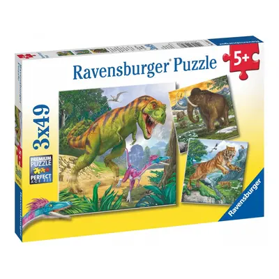 RAVENSBURGER - Dinoszauruszok és ChaAction sorozat Mini 3x49 darab