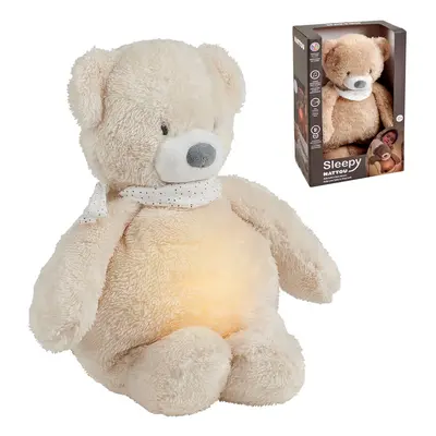 NATTOU - Plüss zenélö játék, fénnyel és egy sírásérzékelő 4in1 Sleepy Bear Beige 0hónap+